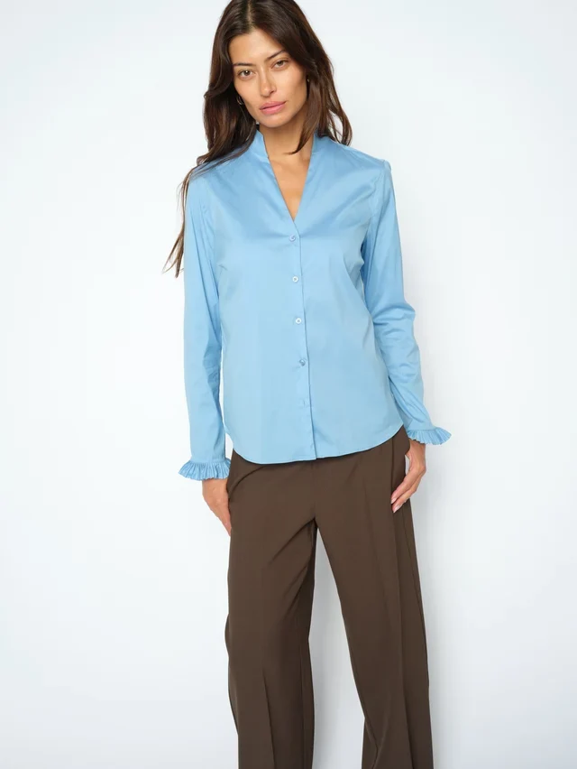Chemise ajustée à poignets plissés Hassie Pleat