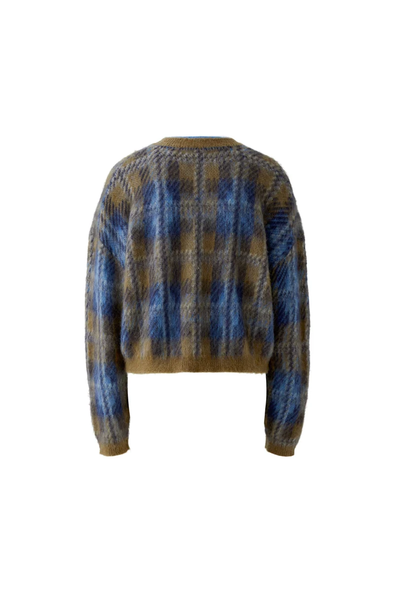 Pull à carreaux au fini brossé