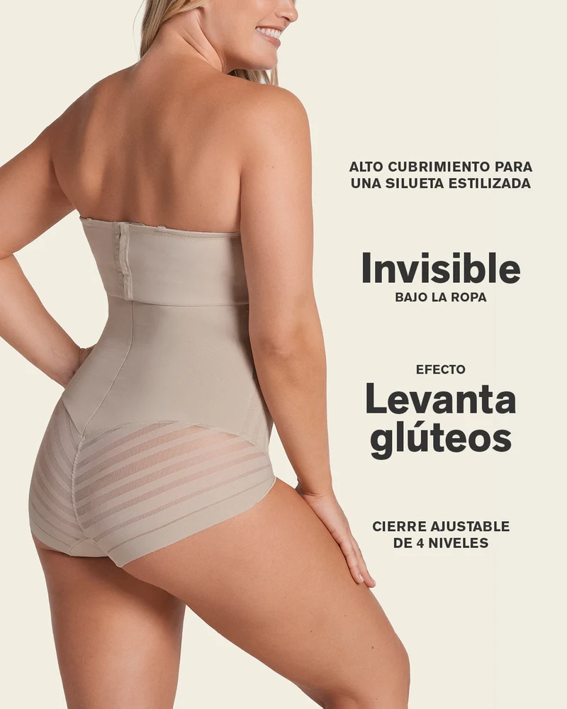 Culotte gainante sans contrôle avec bandes en dentelle
