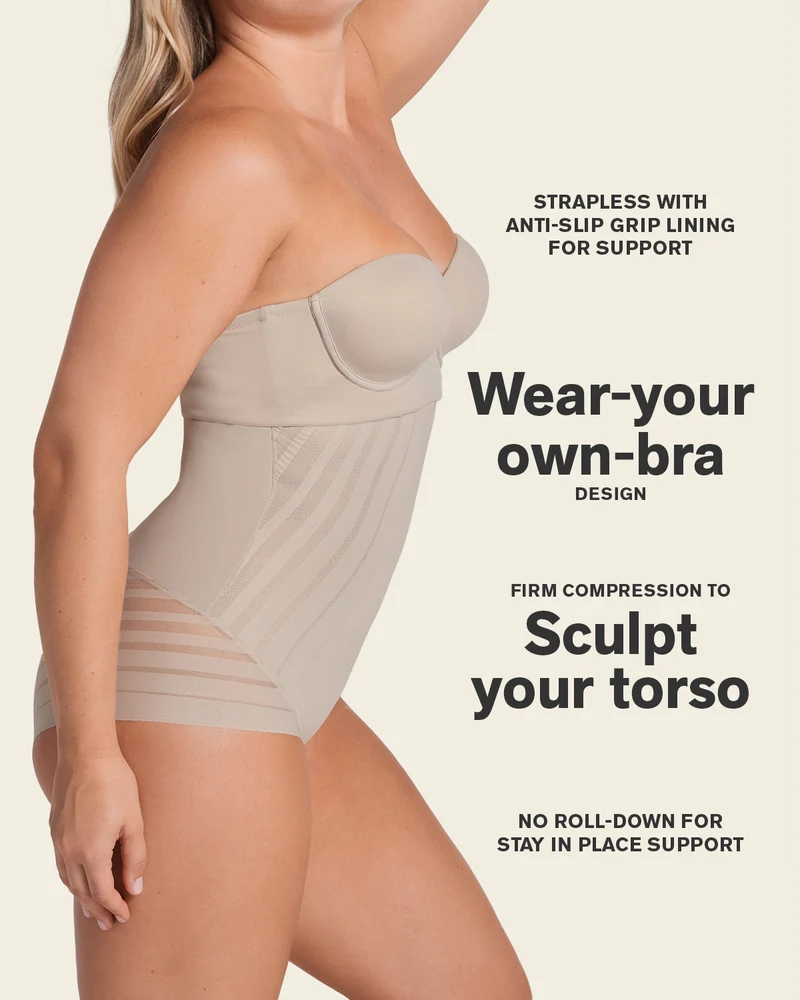 Culotte gainante sans contrôle avec bandes en dentelle