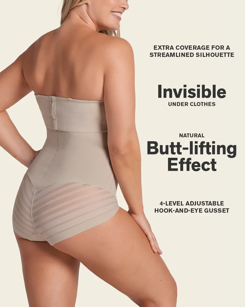 Culotte gainante sans contrôle avec bandes en dentelle