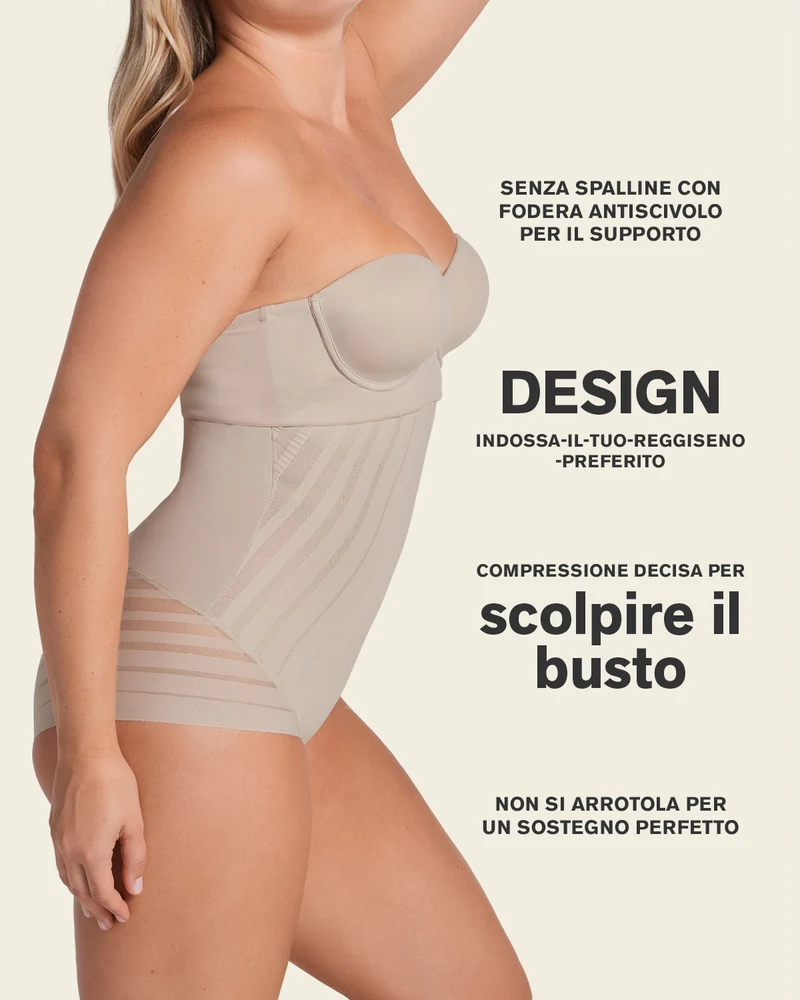 Culotte gainante sans contrôle avec bandes en dentelle