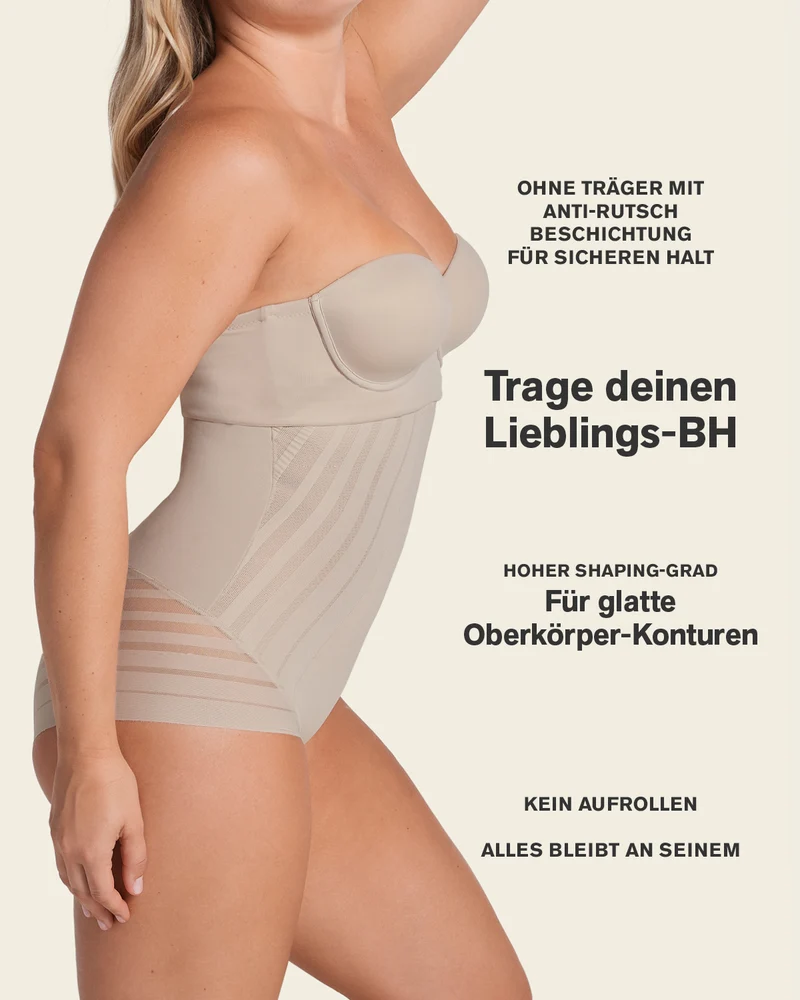 Culotte gainante sans contrôle avec bandes en dentelle