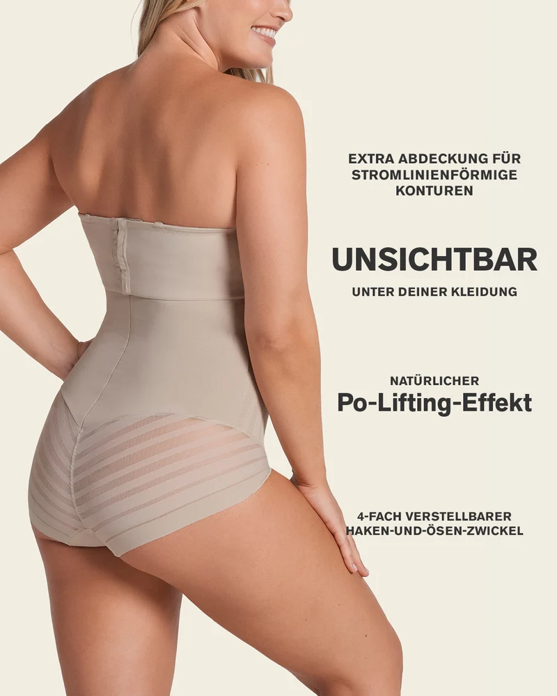Culotte gainante sans contrôle avec bandes en dentelle
