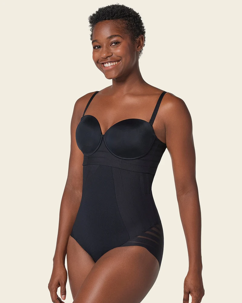 Culotte gainante sans contrôle avec bandes en dentelle