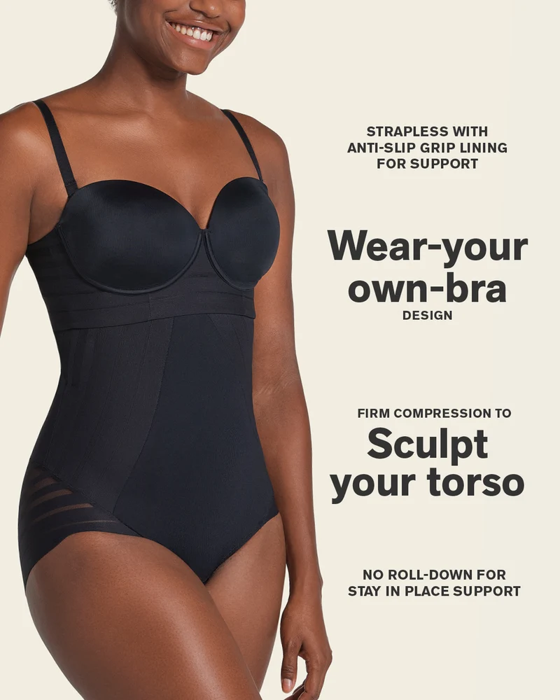 Culotte gainante sans contrôle avec bandes en dentelle