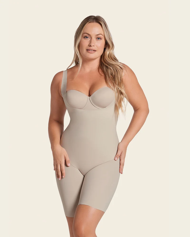Body à poitrine ouverte ultra-léger avec compression modérée