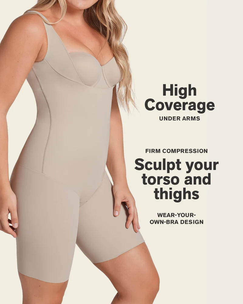 Body à poitrine ouverte ultra-léger avec compression modérée