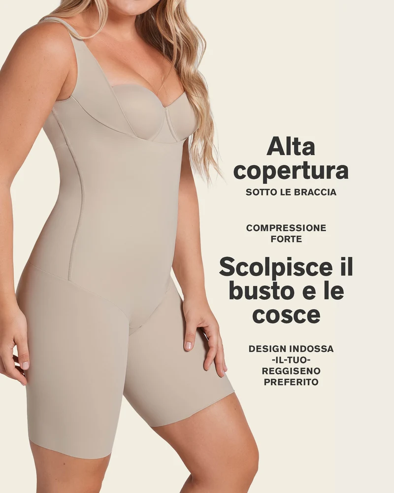 Body à poitrine ouverte ultra-léger avec compression modérée