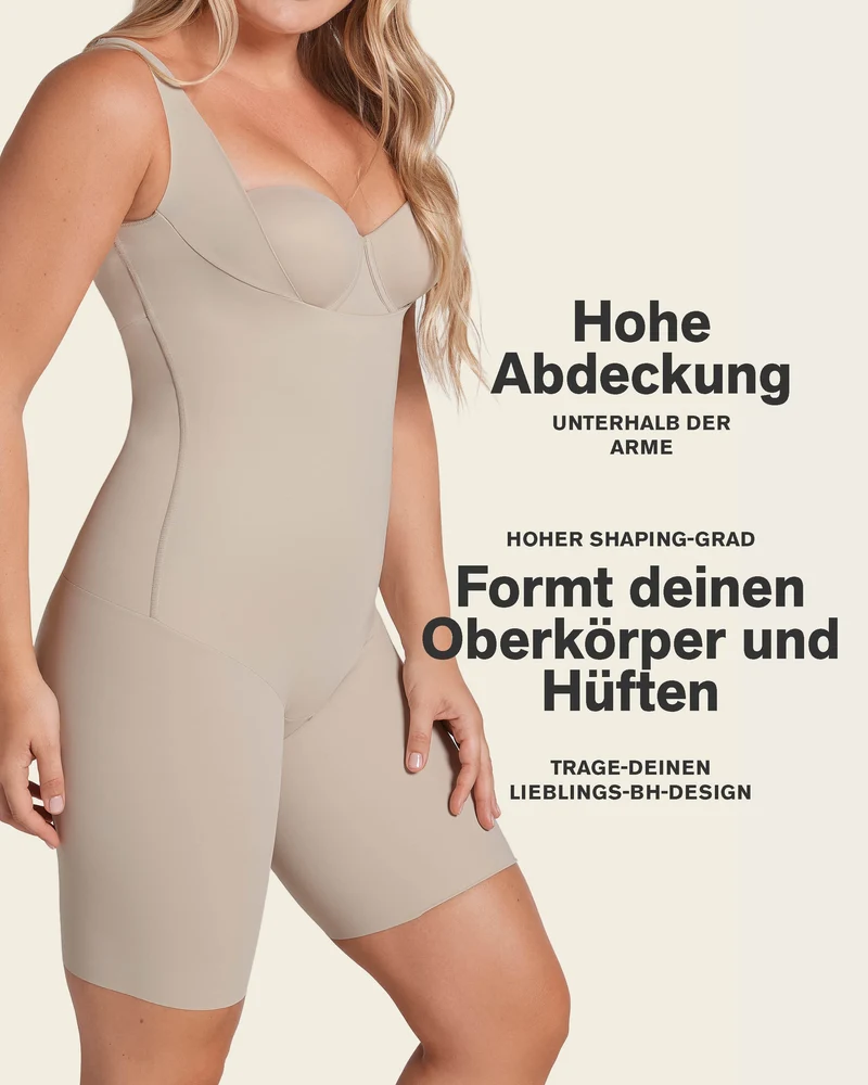 Body à poitrine ouverte ultra-léger avec compression modérée