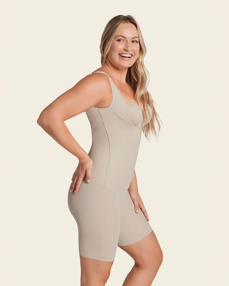Body à poitrine ouverte ultra-léger avec compression modérée