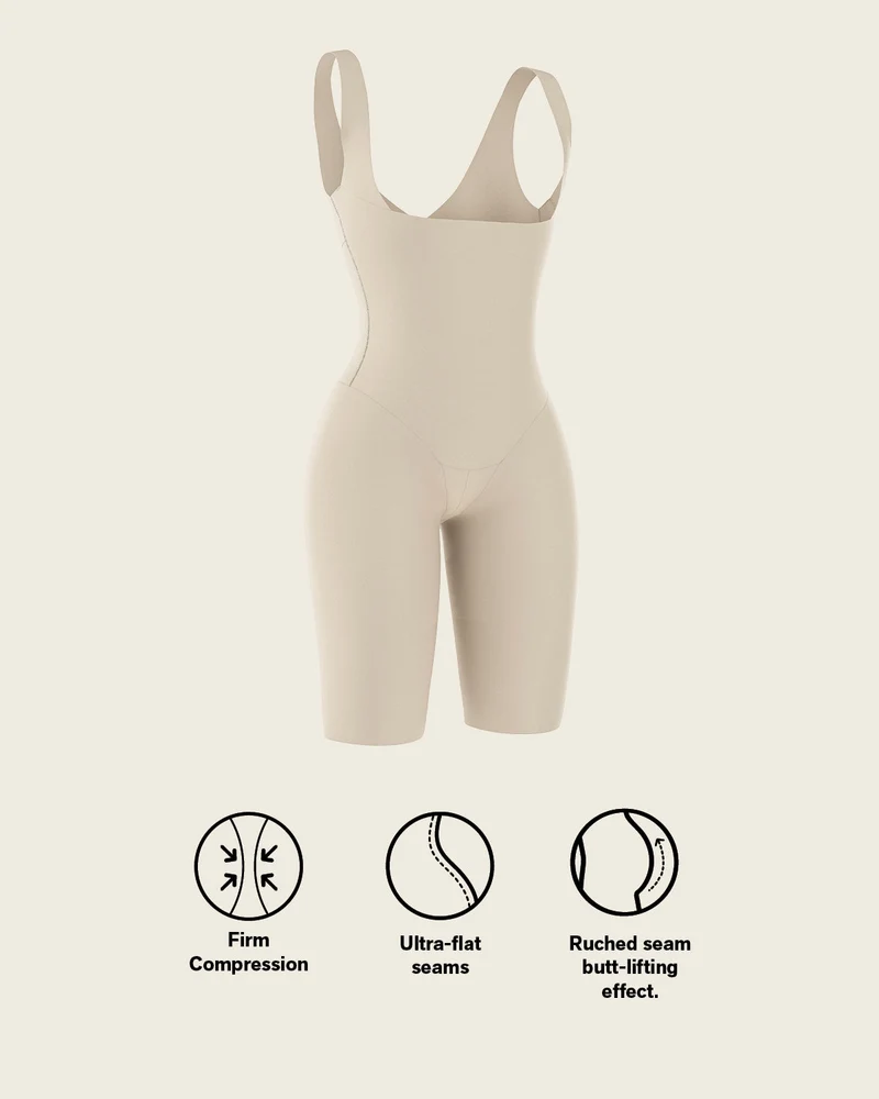 Body à poitrine ouverte ultra-léger avec compression modérée