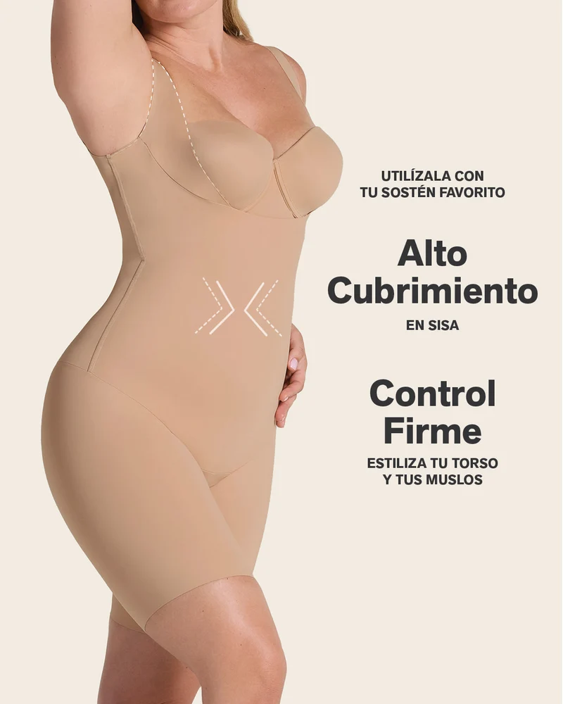 Body à poitrine ouverte ultra-léger avec compression modérée