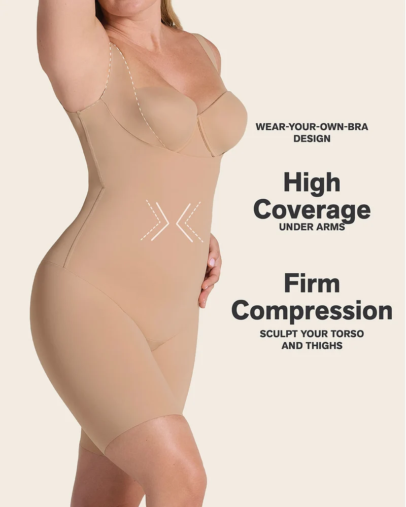 Body à poitrine ouverte ultra-léger avec compression modérée