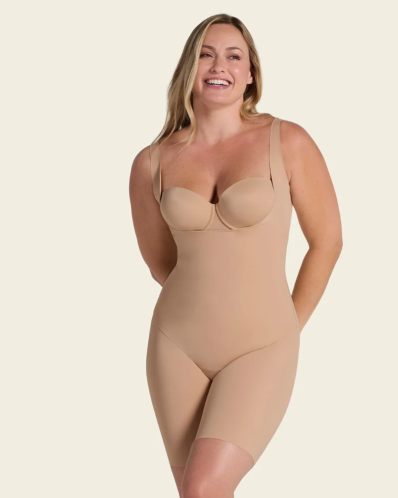 Body à poitrine ouverte ultra-léger avec compression modérée