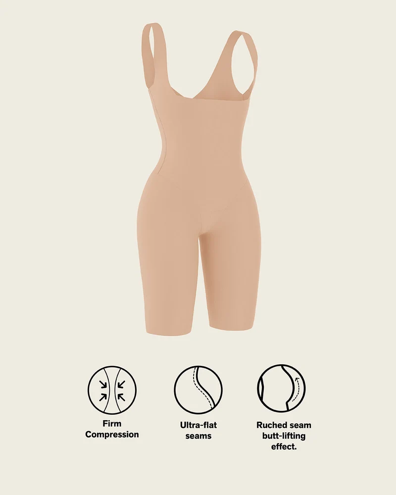 Body à poitrine ouverte ultra-léger avec compression modérée