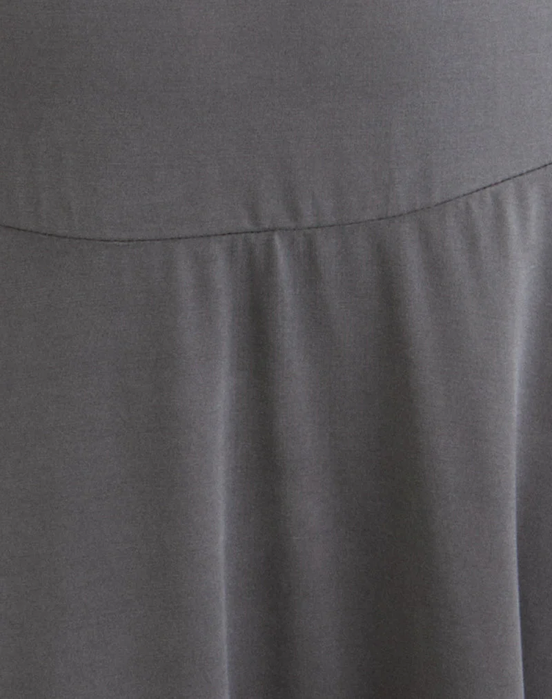 Mini robe à manches longues Yauri en cupro gris