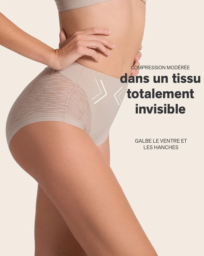 Culotte gainante classique invisible avec transparences sur les fesses et les côtés