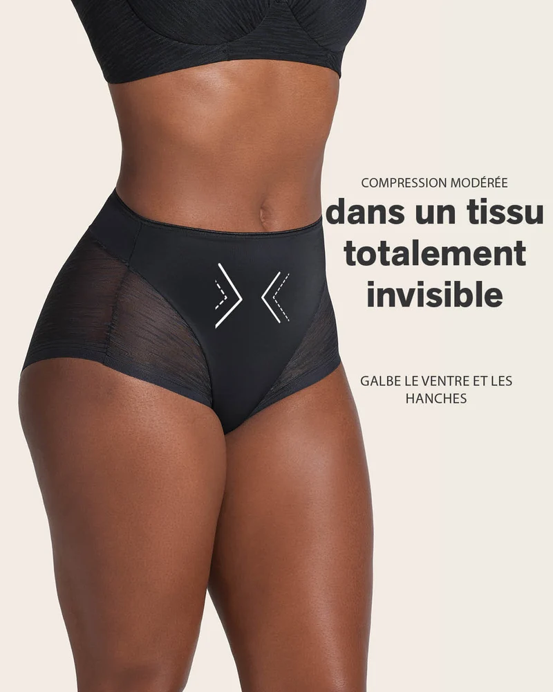 Culotte gainante classique invisible avec transparences sur les fesses et les côtés