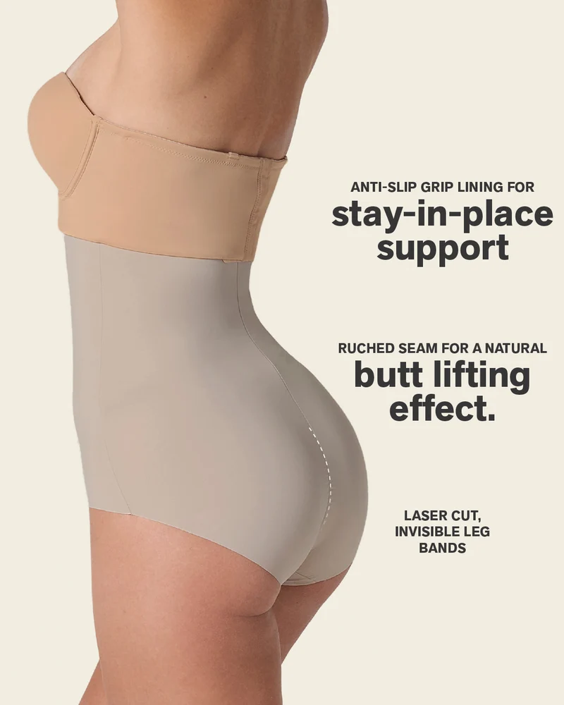 Culotte gainante taille haute avec maintien modéré du ventre et du dos