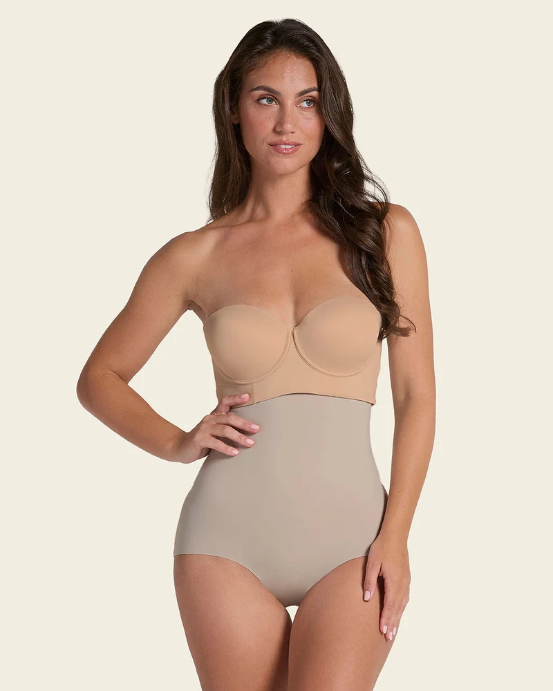 Culotte gainante taille haute avec maintien modéré du ventre et du dos