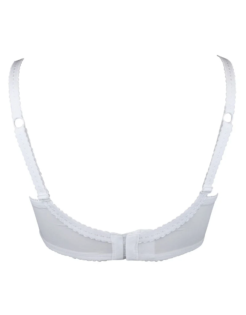Pour Moi Sofia Lace Embroidered Side Support Bra White