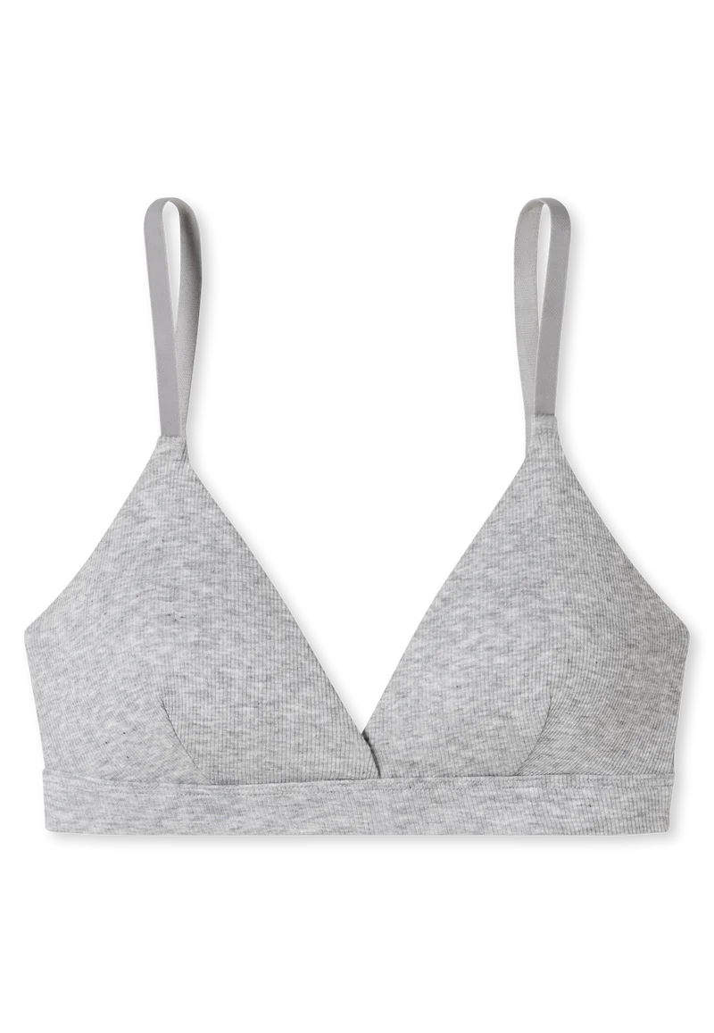 Soft-BH Doppelripp mit herausnehmbaren Pads Grau - Pure Rib