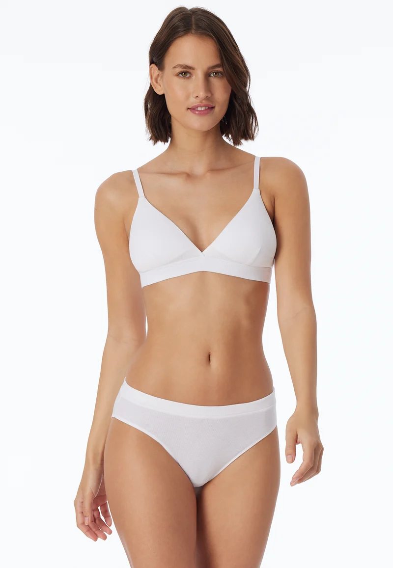 Soft-BH Doppelripp mit herausnehmbaren Pads Weiss - Pure Rib