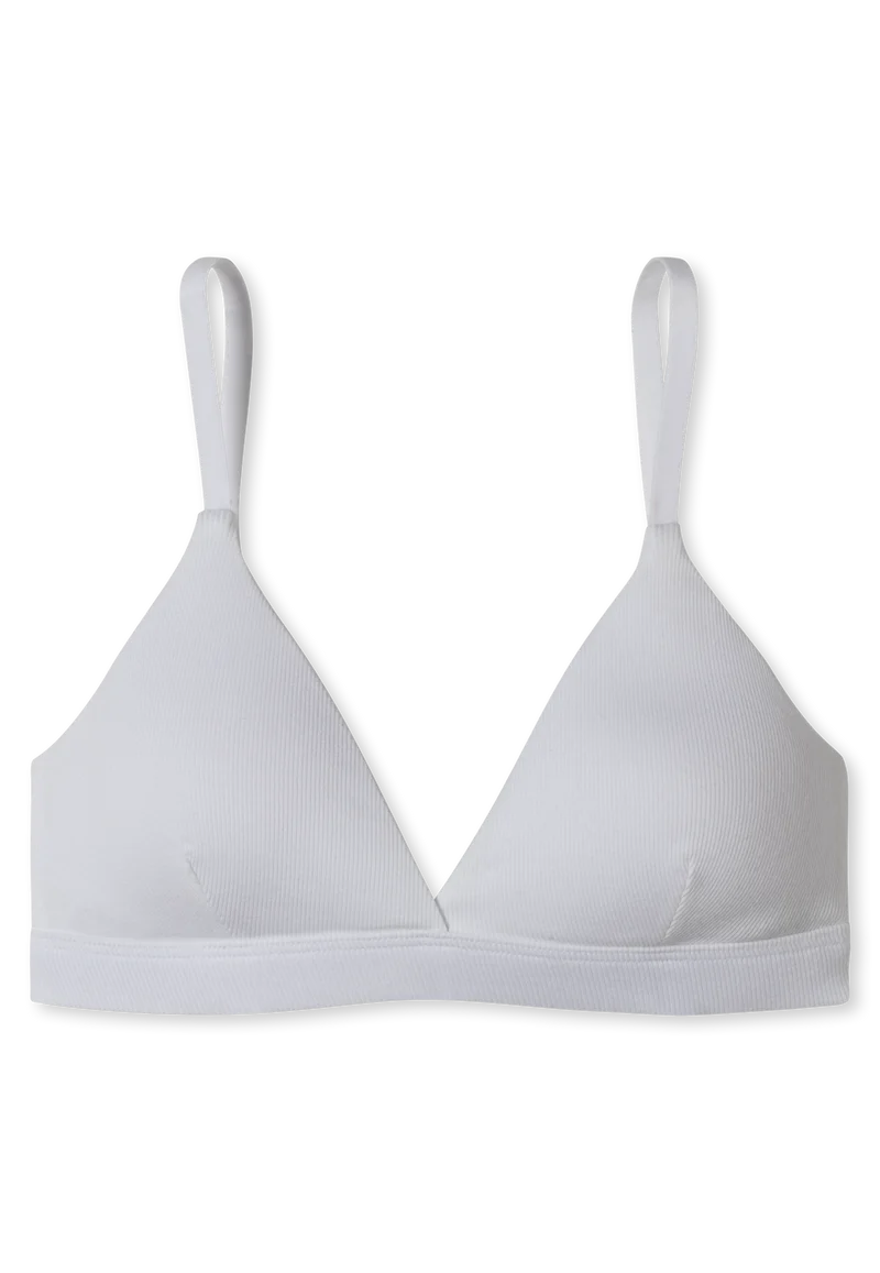 Soft-BH Doppelripp mit herausnehmbaren Pads Weiss - Pure Rib