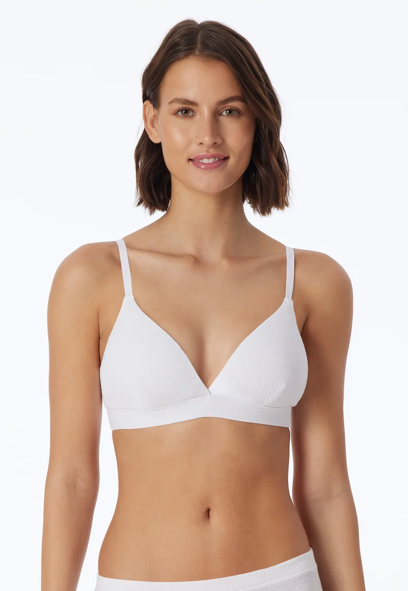 Soft-BH Doppelripp mit herausnehmbaren Pads Weiss - Pure Rib
