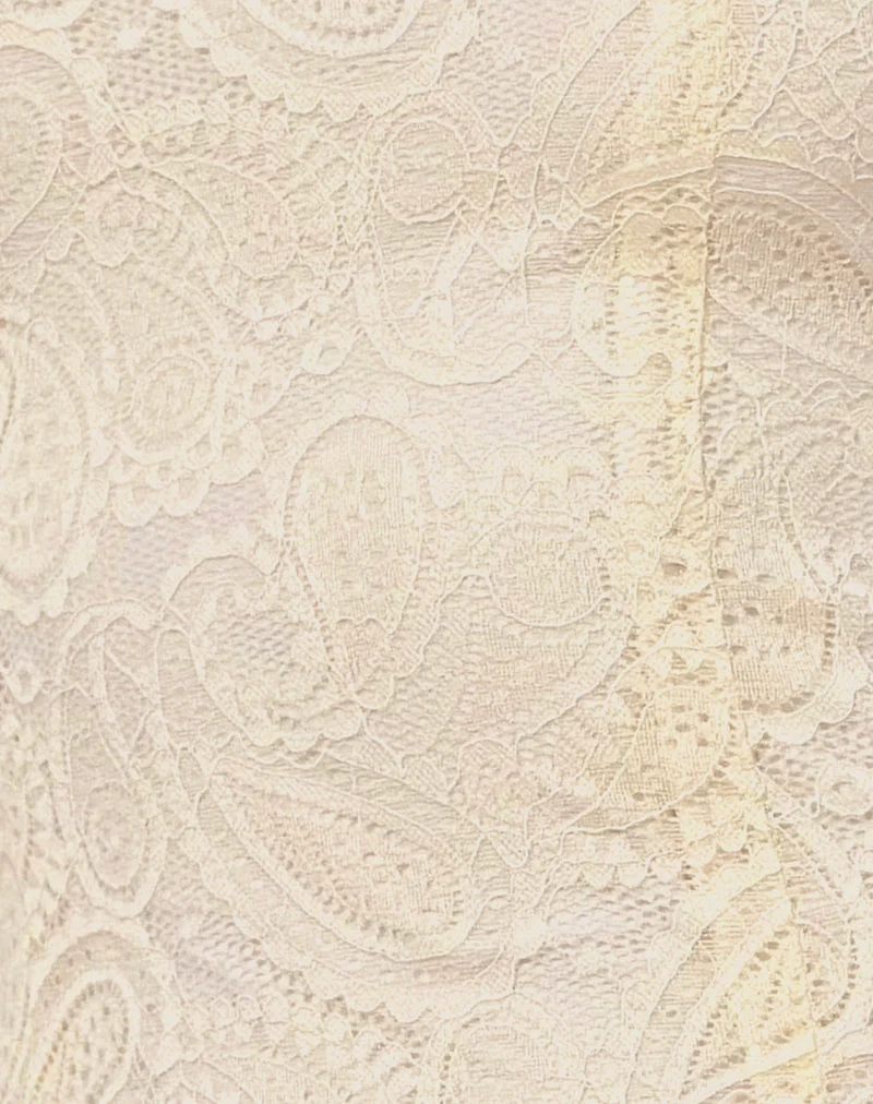 Nairi - Mini robe à col rond en dentelle - Crème