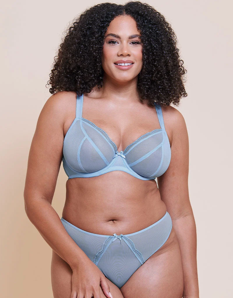 Curvy Kate Lightstyle Scallop Plunge Bra Light Blue/Silver