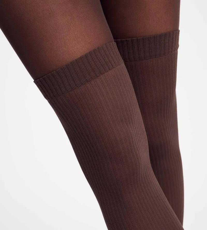 Collant fantaisie effet trompe-l’œil chocolat 25/45D Style