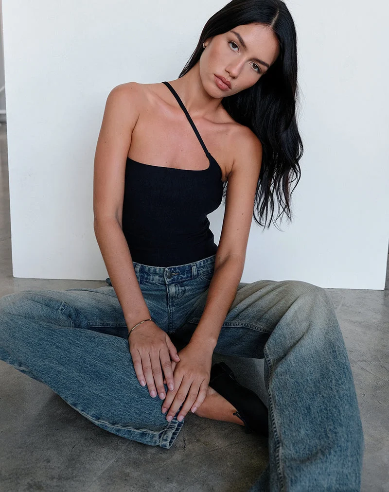 Kacya - Top asymétrique - Noir