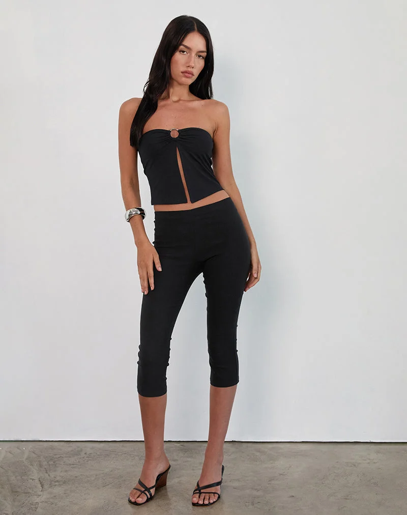 Brea Hardware Butterfly Top in Rayon Jersey Black