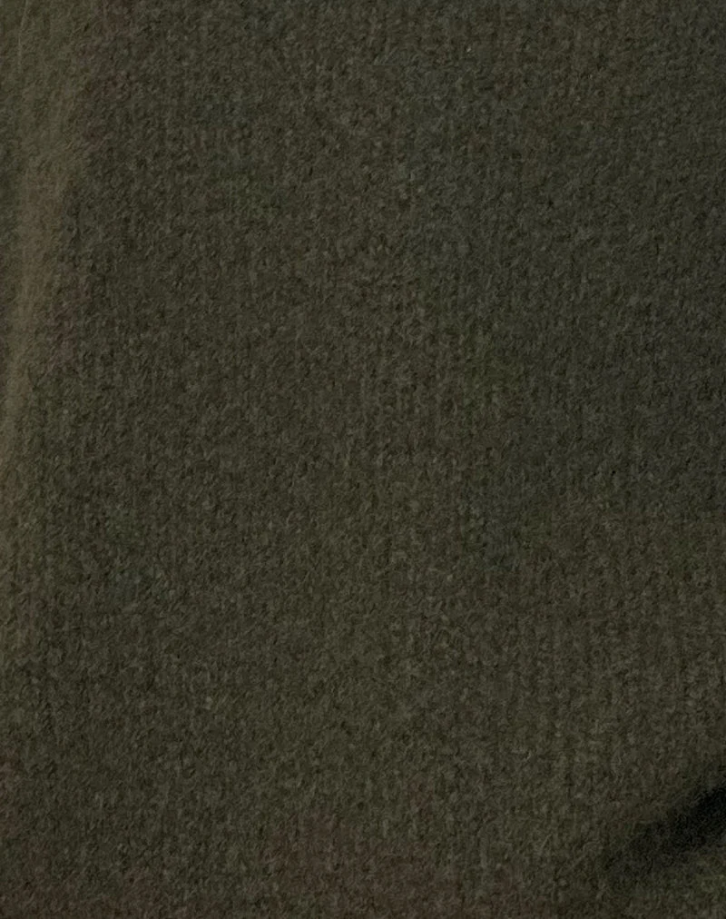 Asato Chunky V Neck Jumper in Brushed Khaki