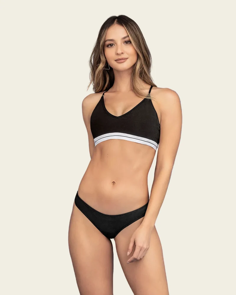 Bralette en coton ultra confortable à bretelles réglables