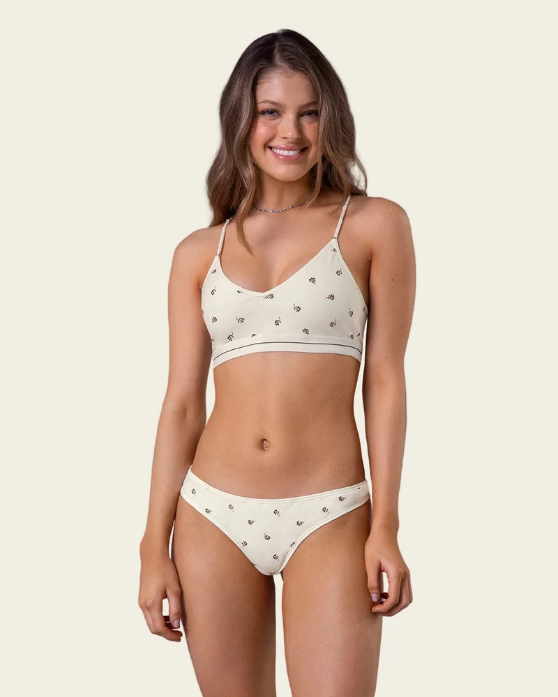 Bralette en coton ultra confortable à bretelles réglables