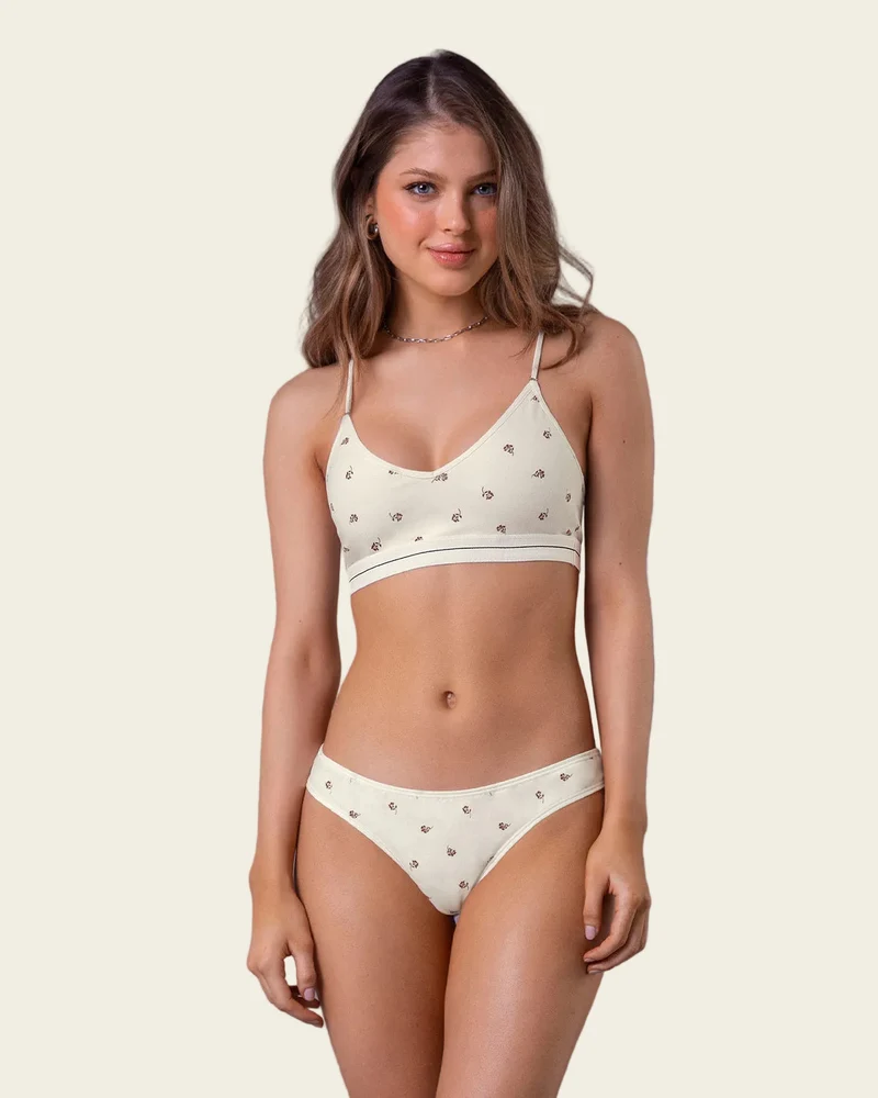 Bralette en coton ultra confortable à bretelles réglables