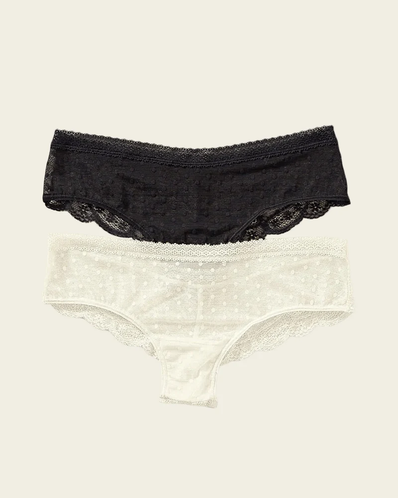 Pack de 2 Culottes Coquines en Dentelle et Tulle