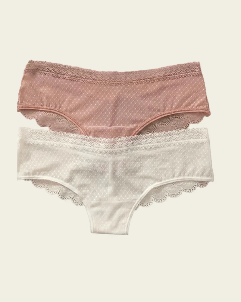 Pack de 2 Culottes Coquines en Dentelle et Tulle