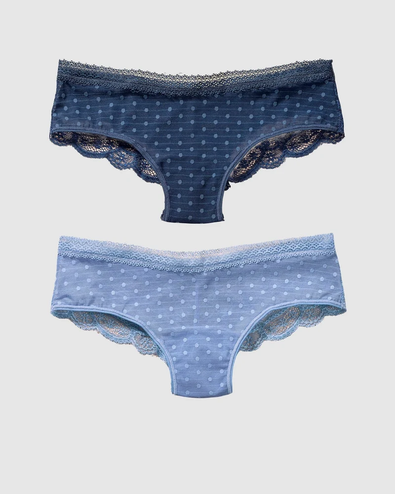 Pack de 2 Culottes Coquines en Dentelle et Tulle