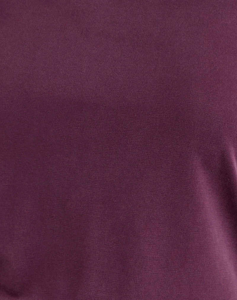 Top asymétrique Elysian en Cupro Plum