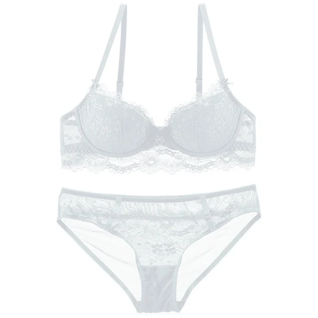 CINOON New plus size underwear Set Lace Sexy Push-up Bra And Panty Sets Comfortable Brassiere Embroidery Lace Gathered Lingerie