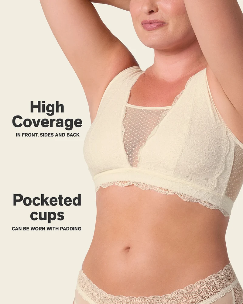 Bralette polyvalente en dentelle idéale pour les prothèses de mastectomie