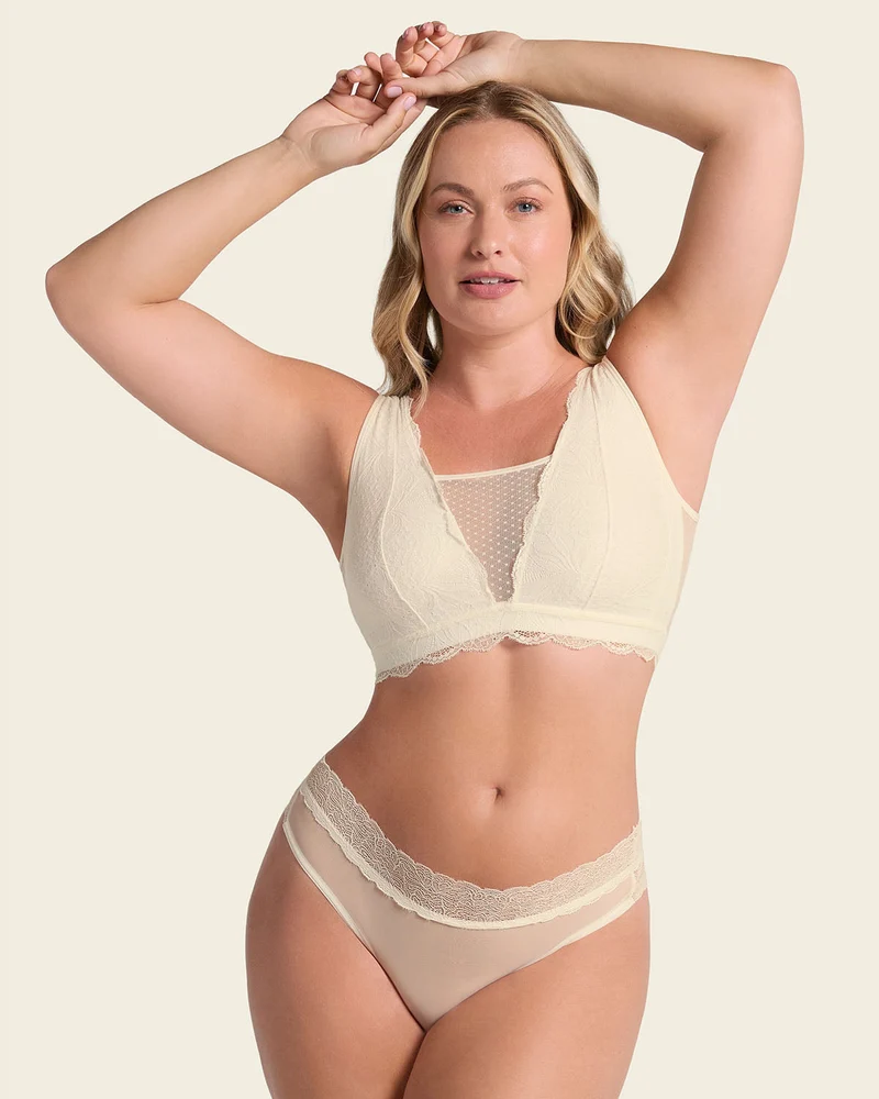 Bralette polyvalente en dentelle idéale pour les prothèses de mastectomie