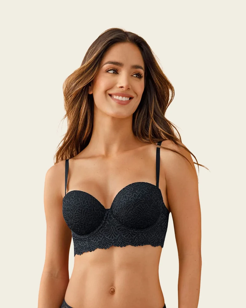 Soutien-gorge balconnet en dentelle avec push-up intégré