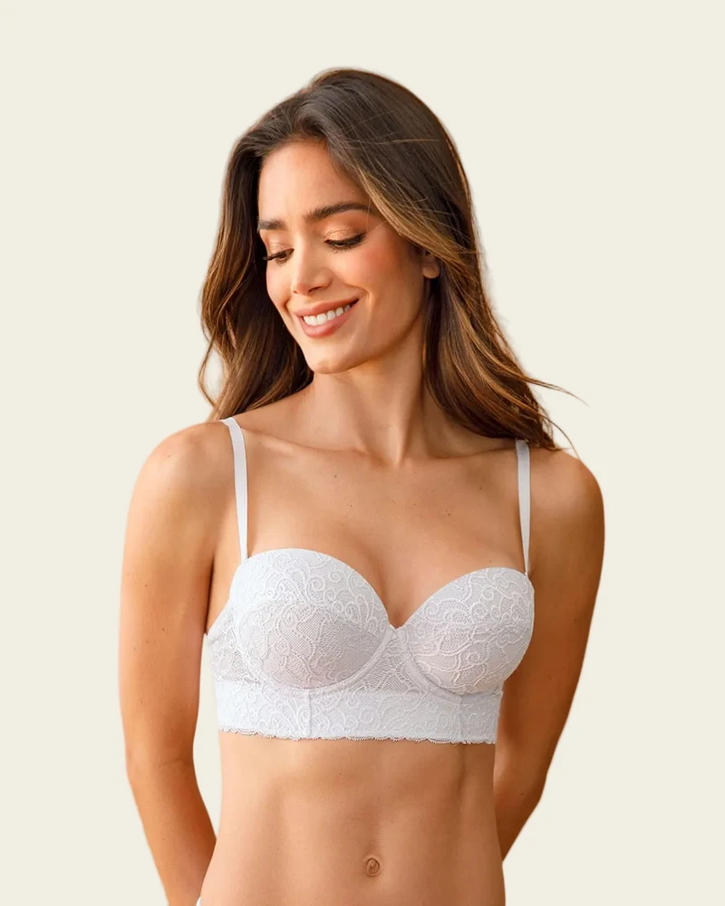 Soutien-gorge balconnet en dentelle avec push-up intégré