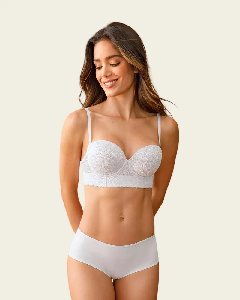 Soutien-gorge balconnet en dentelle avec push-up intégré