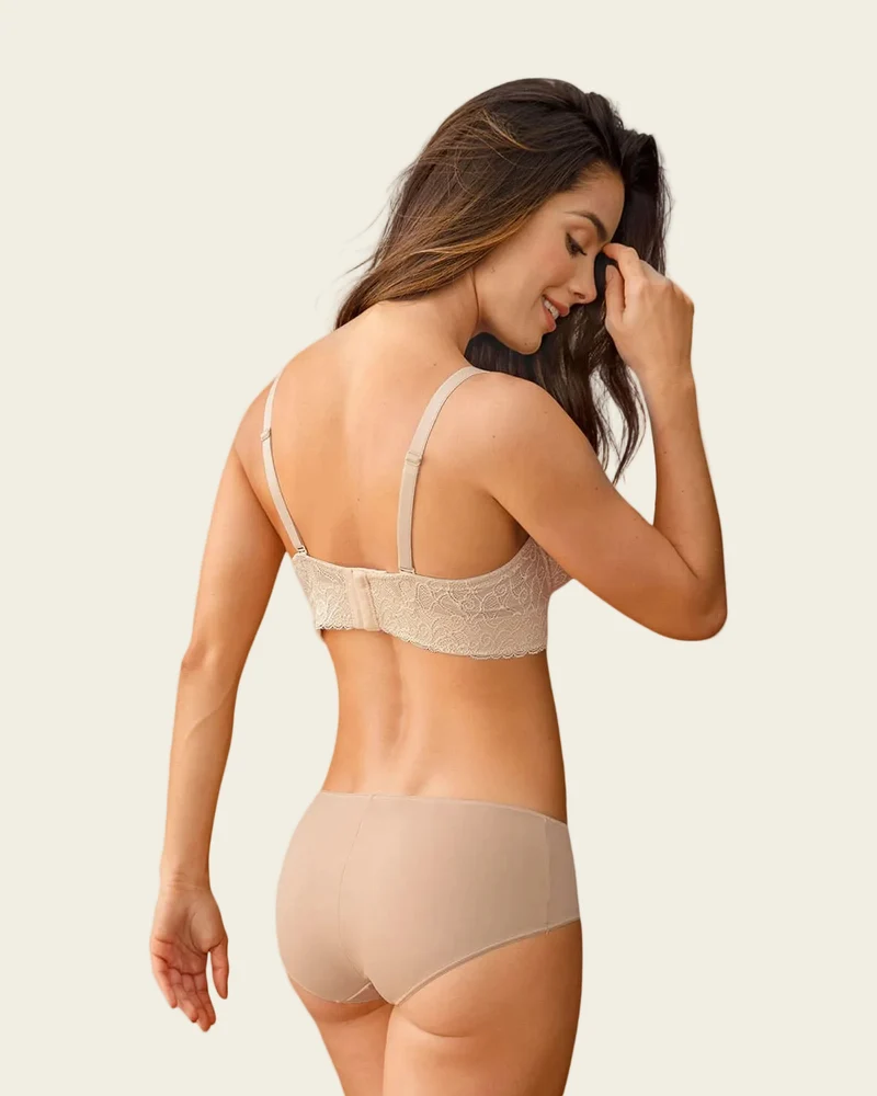 Soutien-gorge balconnet en dentelle avec push-up intégré